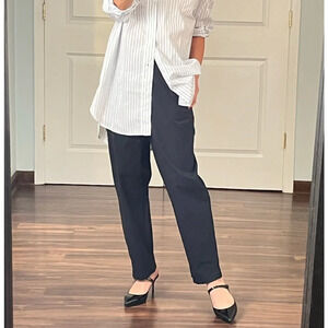 Wilfred navy 100% cotton tapered high waisted chino pants size 2